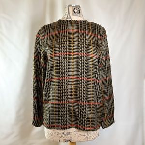 Anne Klein Vintage Silk Plaid Women’s Blouse